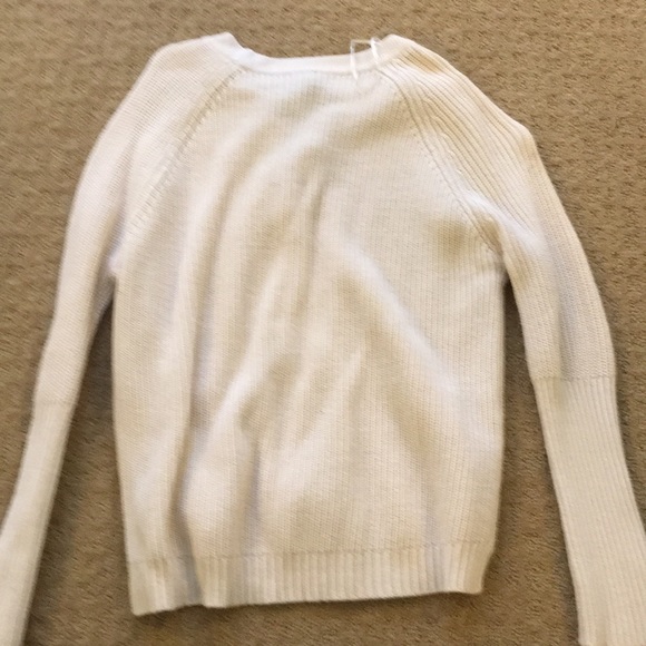 A white lace up sweater - Picture 3 of 4